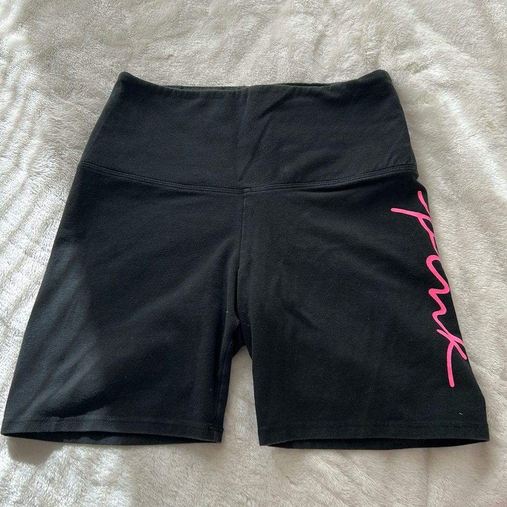 Black Victoria’s Secret pink biker shorts high waist size small